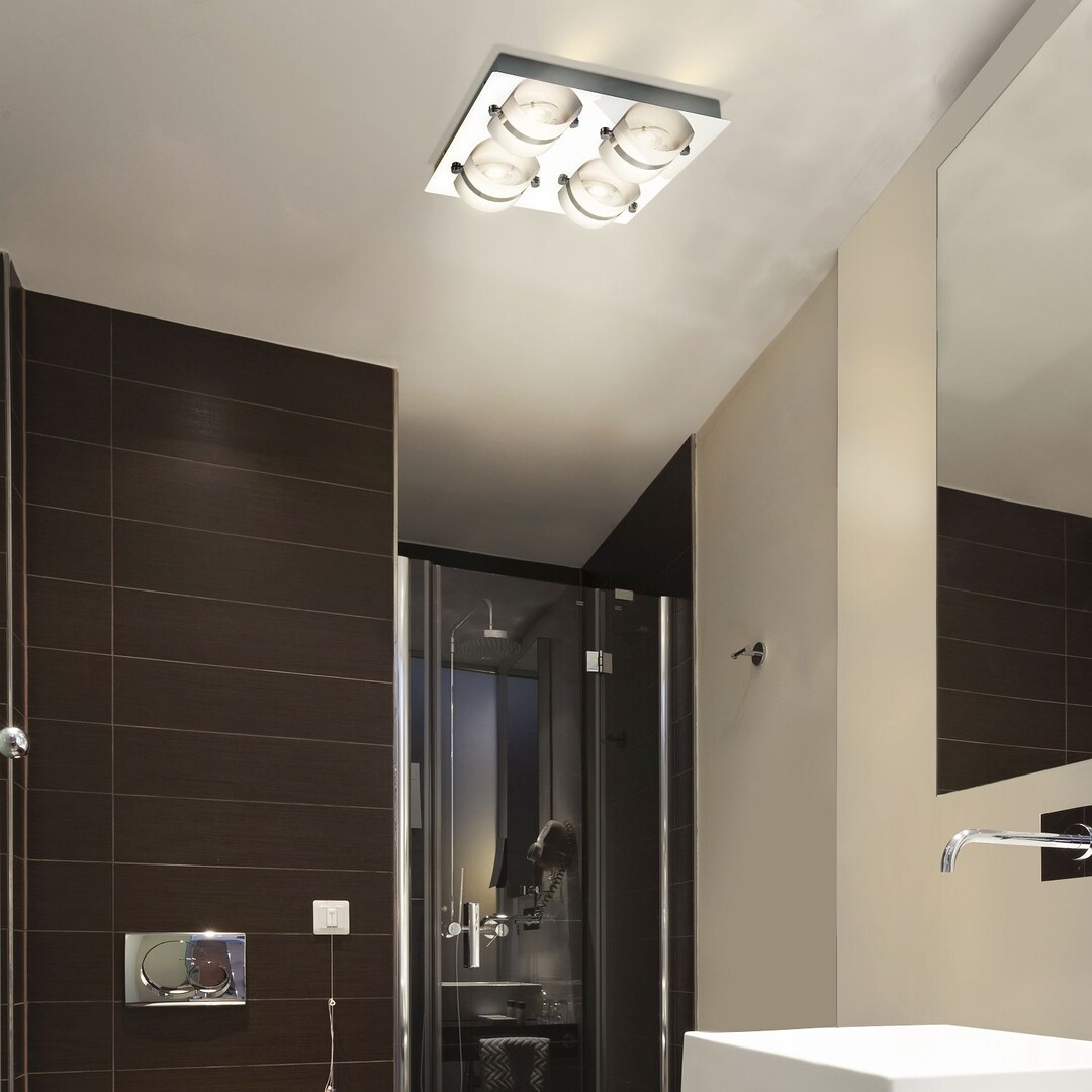 Rabalux Tony lampa podsufitowa 4x5W LED chrom/szkło opalizowane 5492