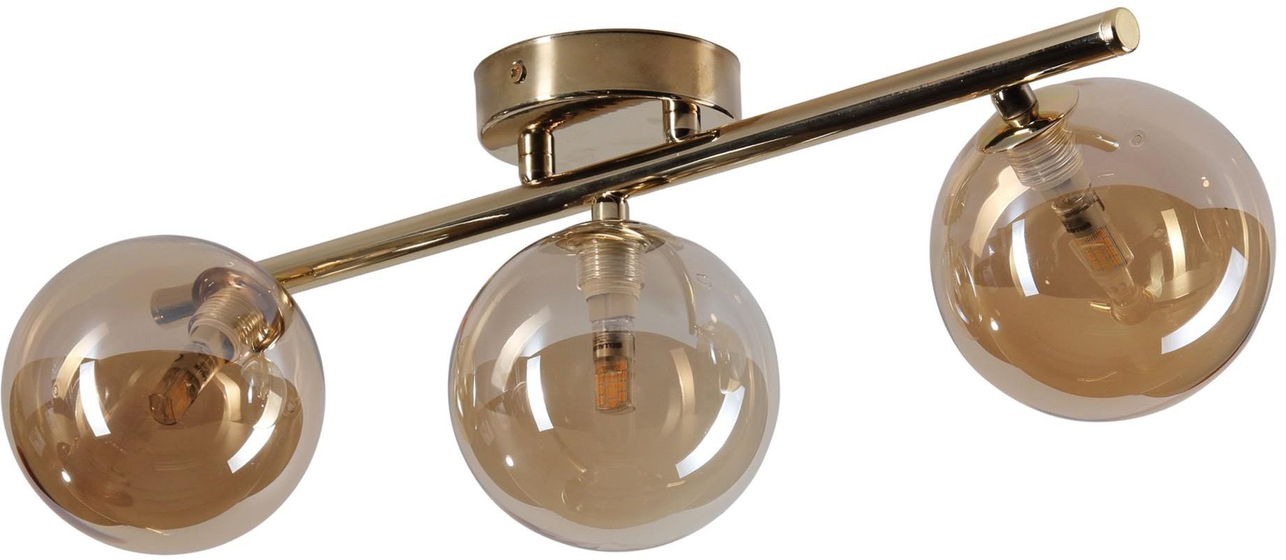 TK Lighting Estera lampa podsufitowa 3x6W złoty/bursztynowy 5418
