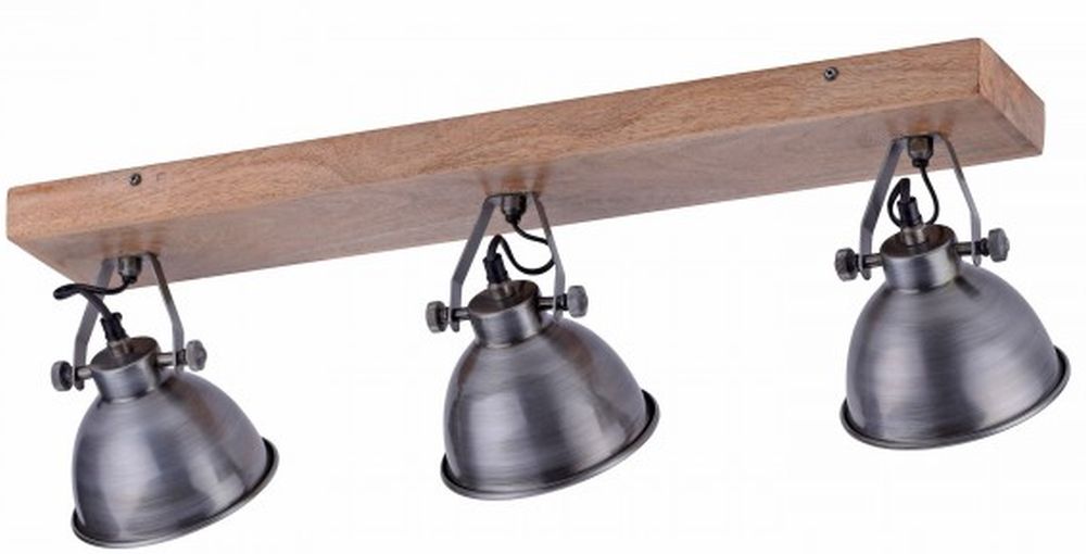Just Light Samia lampa podsufitowa 3x40W żelazo/drewno 11983-77