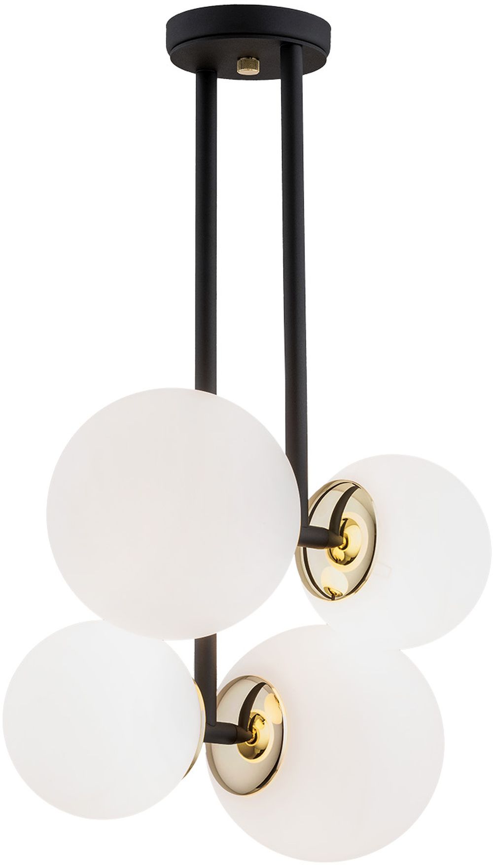 Argon Moritz lampa podsufitowa 4x5W opal mat/czarny/mosiądz 1739