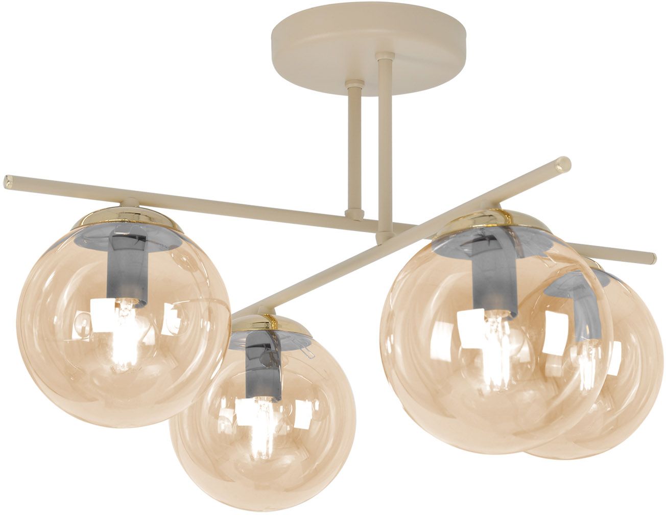 Kaja Felix lampa podsufitowa 4x10 W bursztynowa-beżowa K-5783