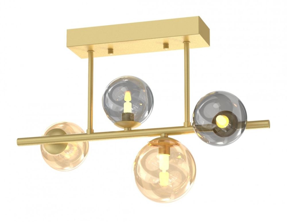 Zuma Line Villa lapma podsufitowa 4x3,5W LED złoty/szary/bursztynowy MX5918-4-EGN