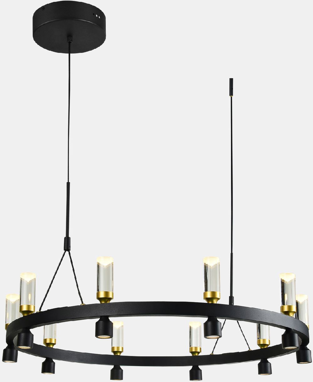 Italux Almelo lampa wisząca 10x49 W czarna PND-83812-20