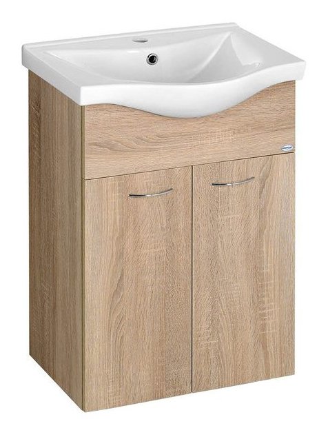 Aqualine Keramia Fresh szafka 50 cm podumywalkowa wisząca dąb platin 50058
