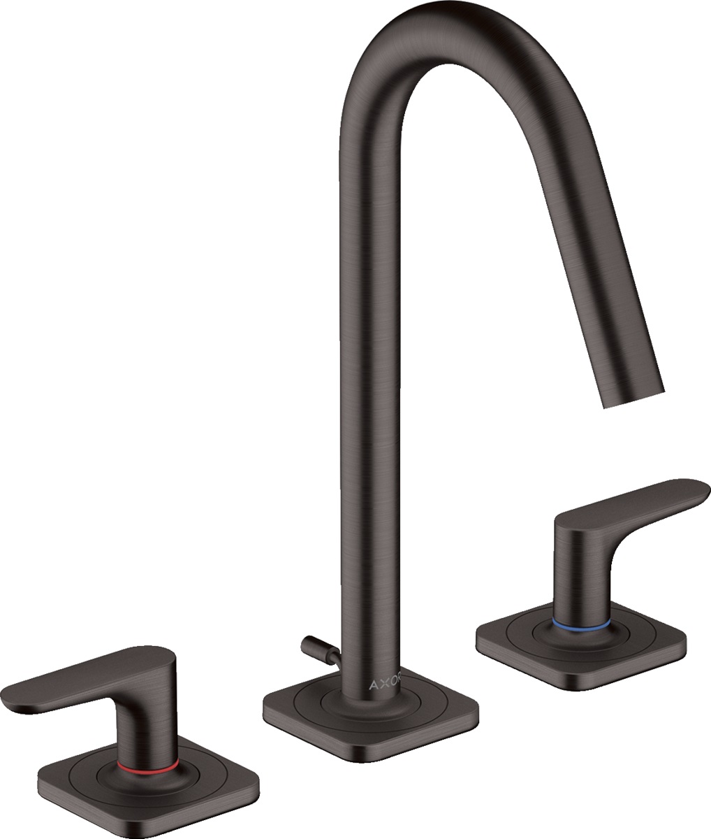 Axor Citterio M bateria umywalkowa 3-otworowa EcoSmart czarny chrom szczotkowany 34133340