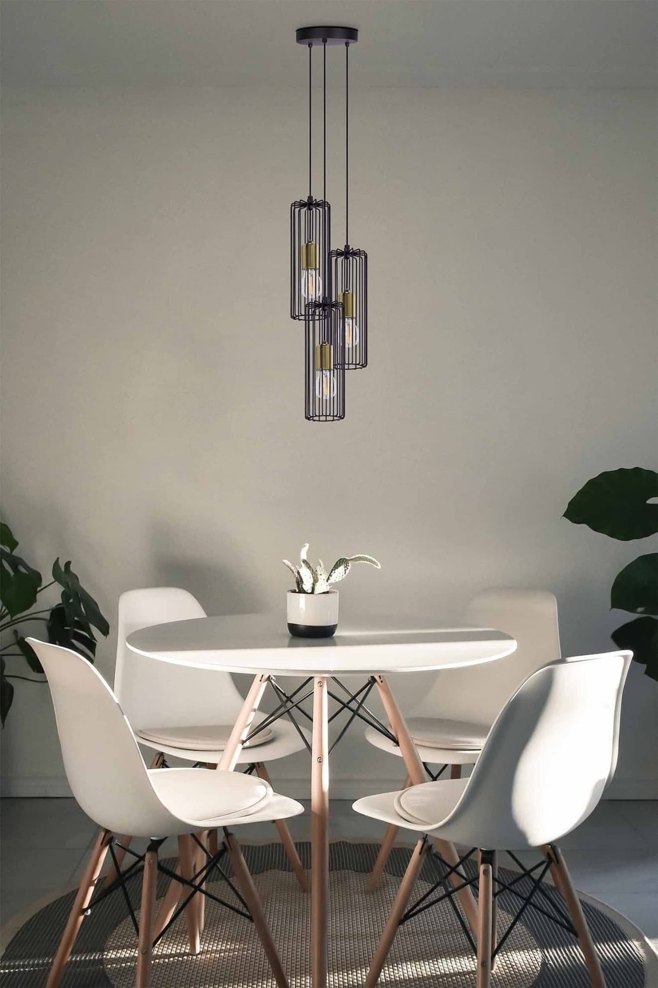 Kaja Gabia lampa wisząca 3x60W czarny/złoty K-4937