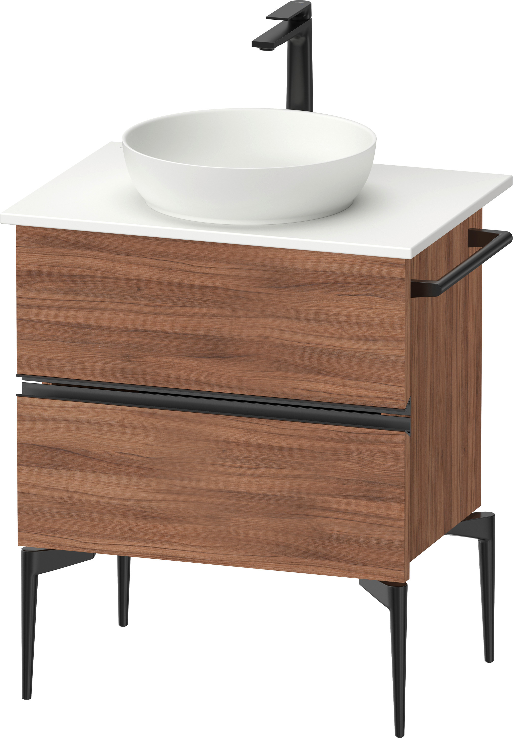 Duravit Sivida szafka 64,5x47,5x54,8 cm podumywalkowa wisząca czarna-orzech SV46570BD790000