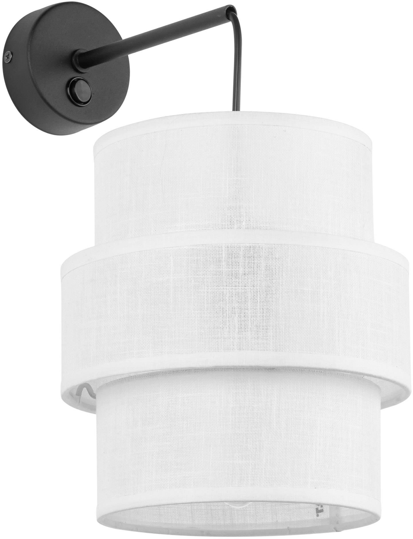 TK Lighting Calisto kinkiet 1x15W biały/czarny 5956