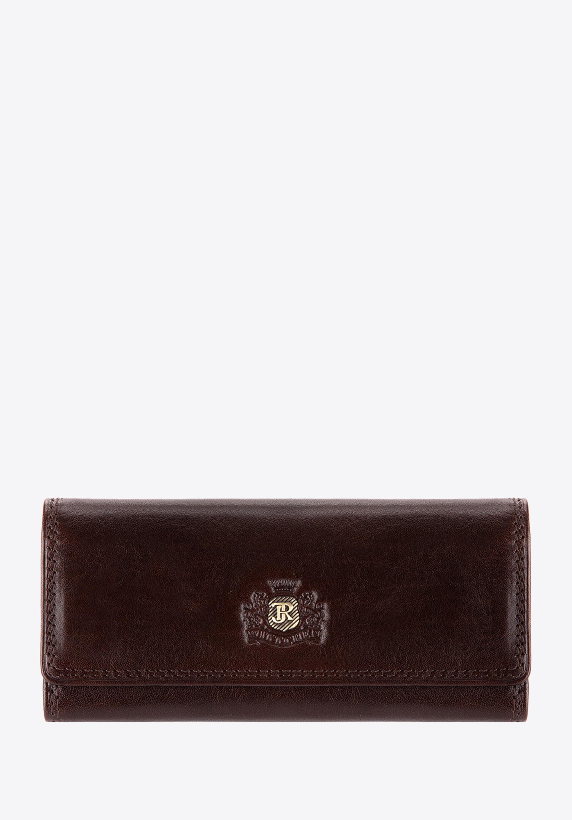 Etui na klucze skórzane z monogramem brązowe