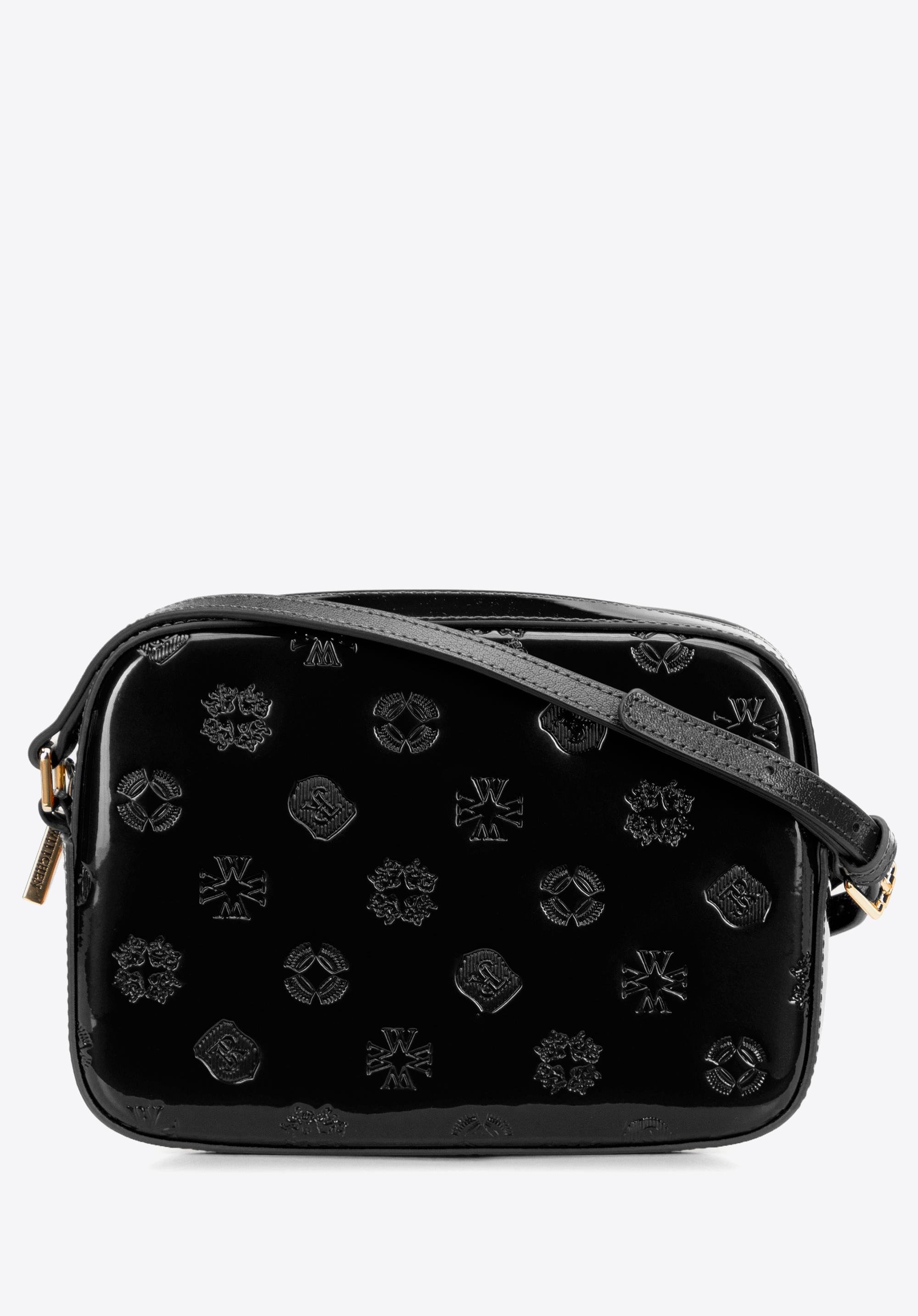 Damska crossbody ze skóry lakierowanej czarna