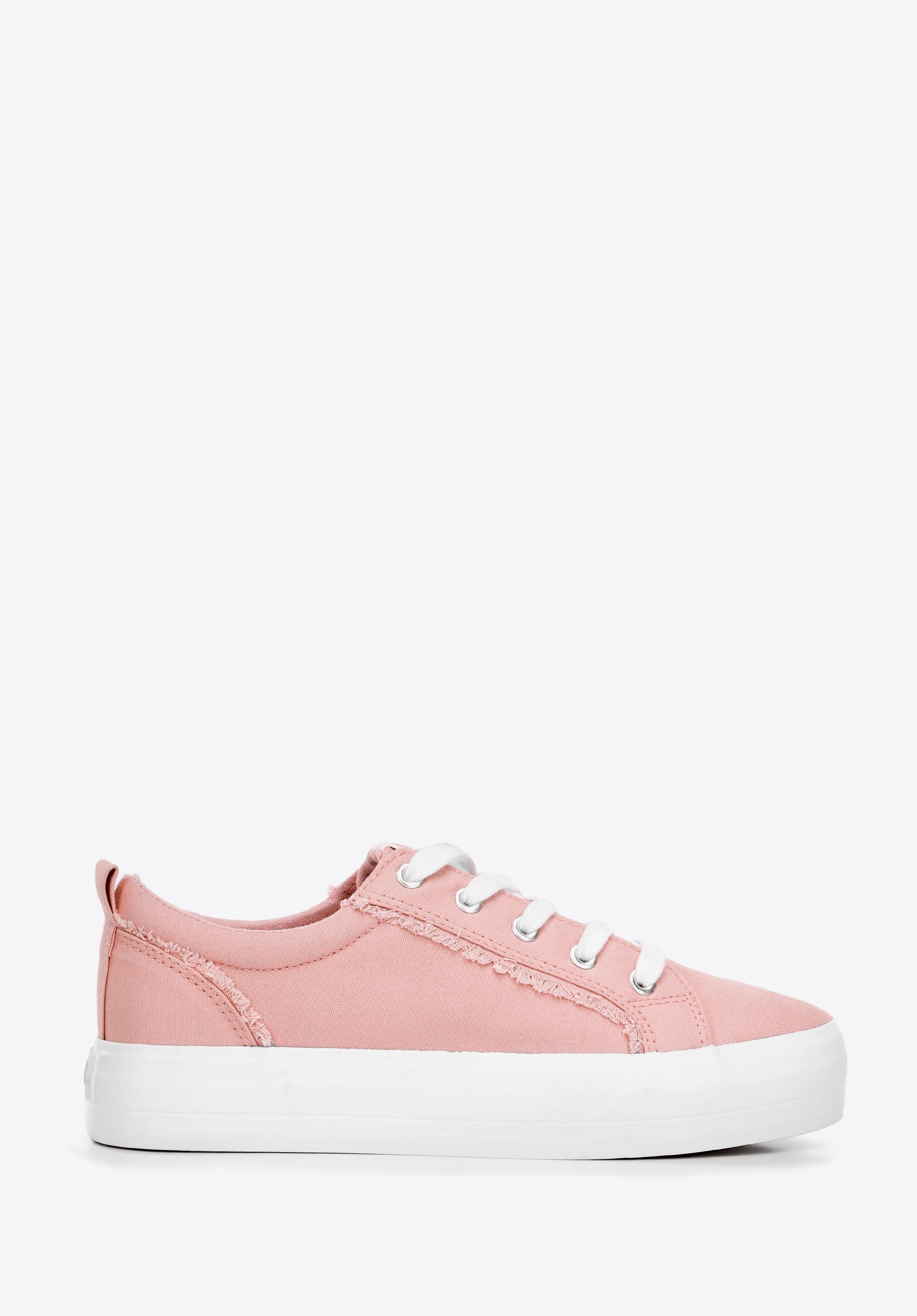 Damskie sneakersy z tkaniny różowe