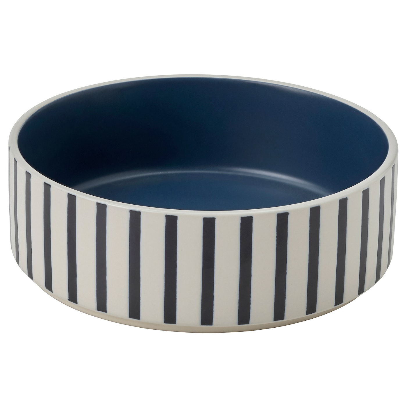 IKEA UTSÅDD miska dla zwierząt, wzór w paski czarnoniebieski/granatowy, 15 cm