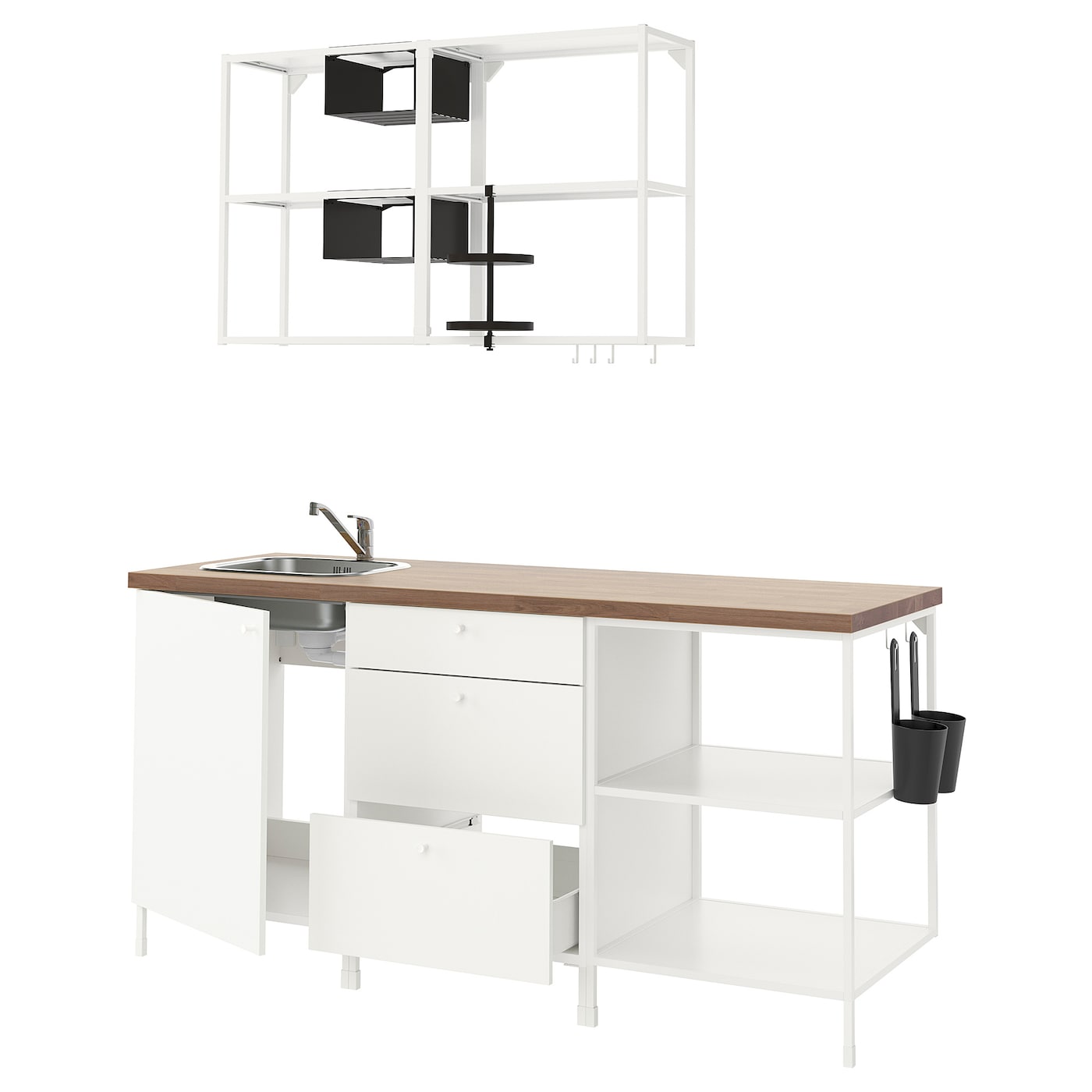 IKEA ENHET kuchnia, biały, 183x63.5x222 cm