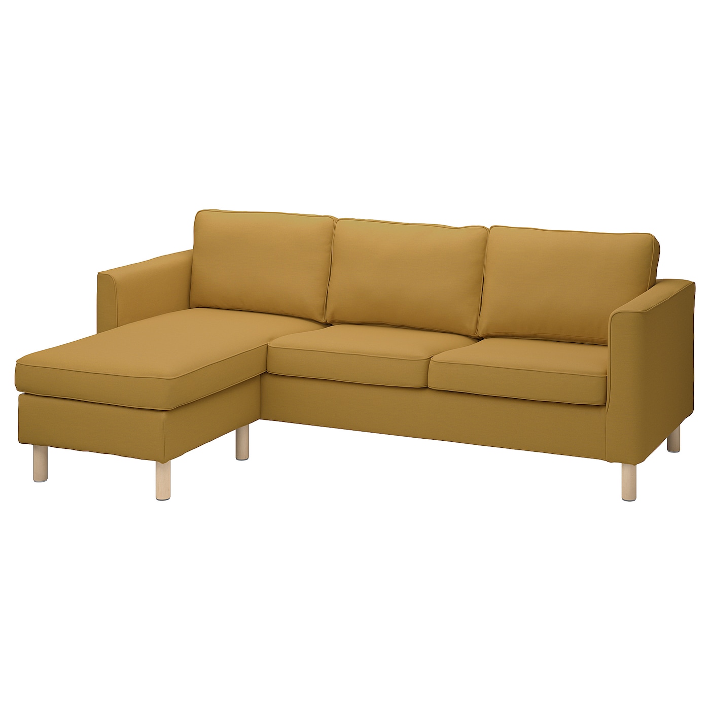 IKEA PÄRUP sofa 3-osobowa z szezlongiem, Vissle żółtobrązowy, Szerokość: 235 cm