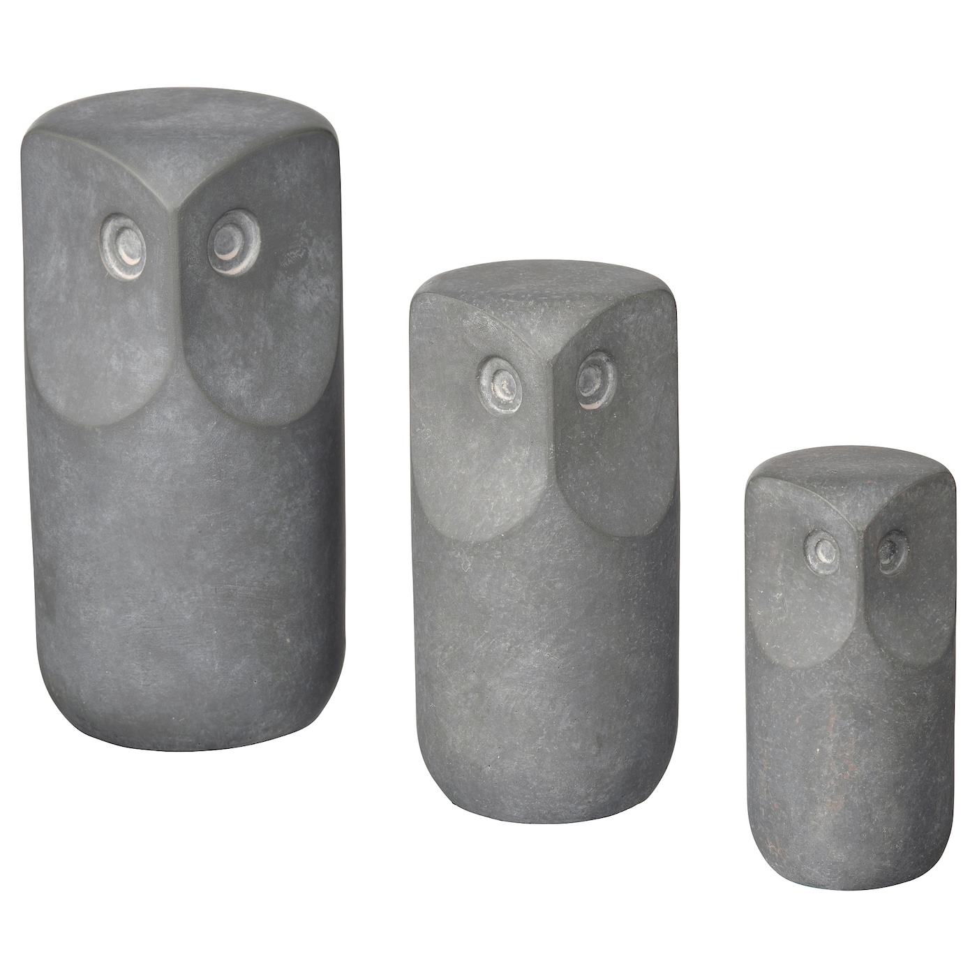 IKEA TONAD komplet ozdób, 3 szt, sowa/szary