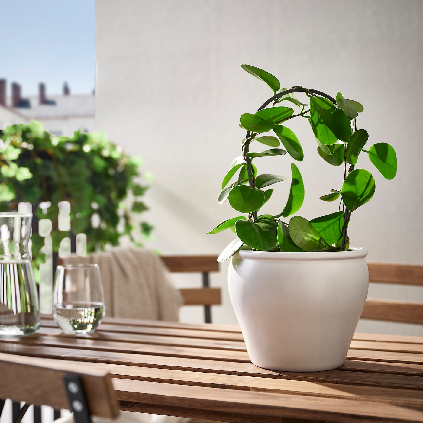 IKEA AMBRARÖNN Osłonka doniczki, do wewnątrz/na zewnątrz/biały, 15 cm