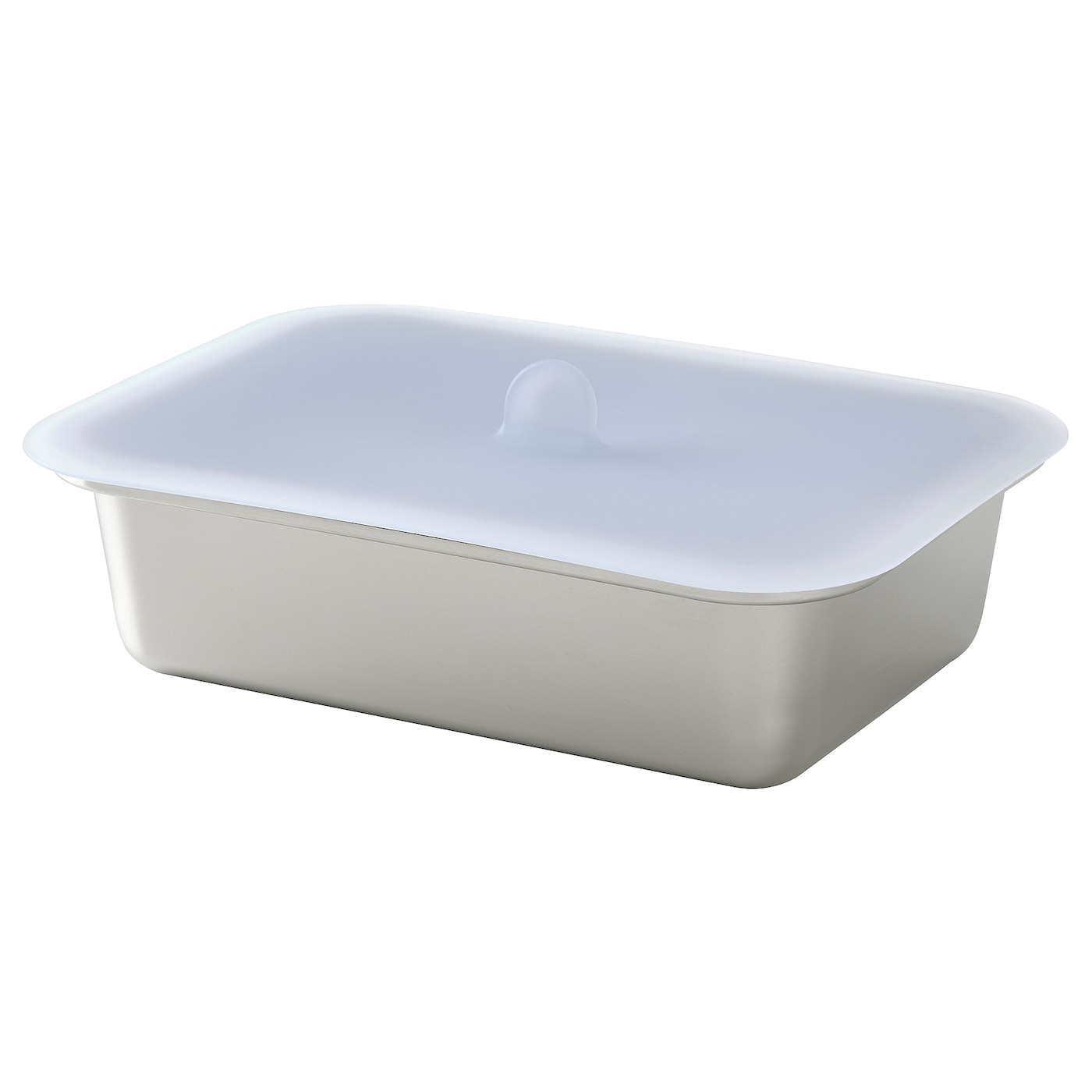 IKEA IKEA 365+ pojemnik na żywność z pokrywką, prostokąt stal nierdz/silikon, 1.0 l