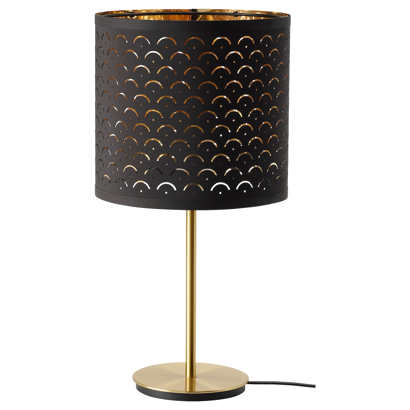 IKEA NYMÖ / SKAFTET lampa stołowa, czarny mosiądz/mosiądz, Średnica: 24 cm