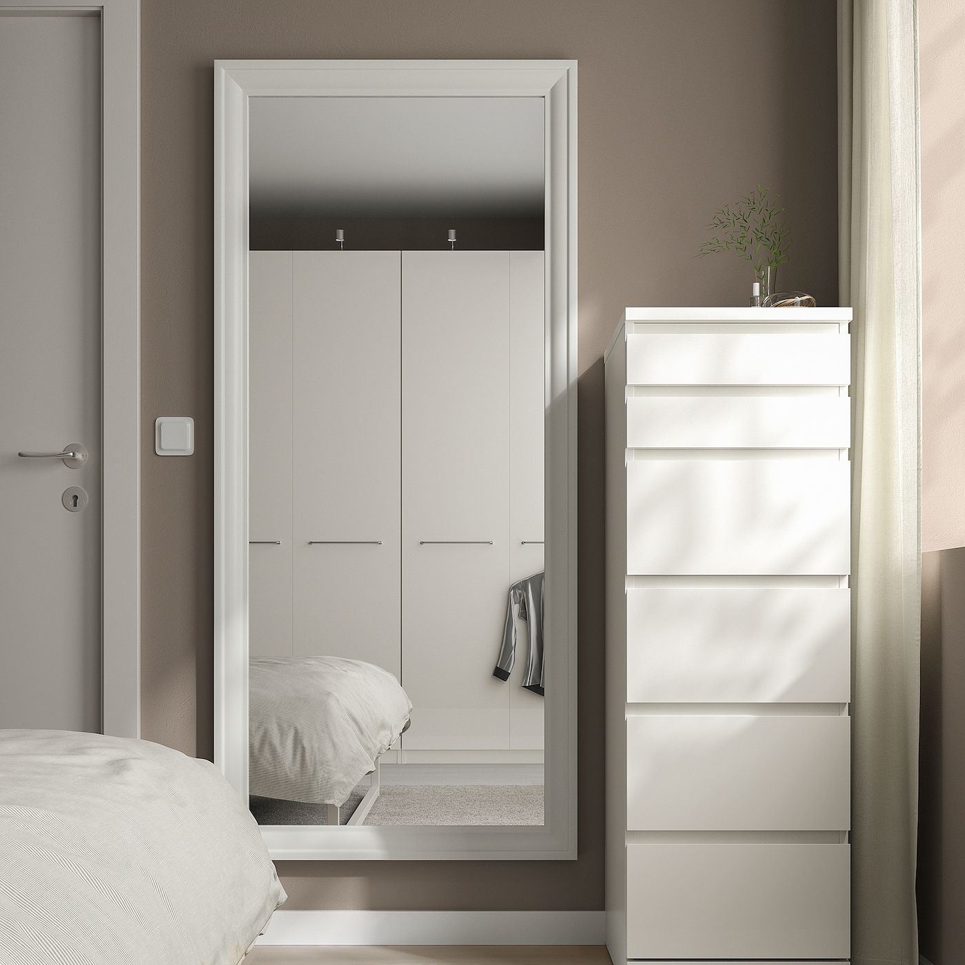 IKEA TOFTBYN lustro, biały, 75x165 cm