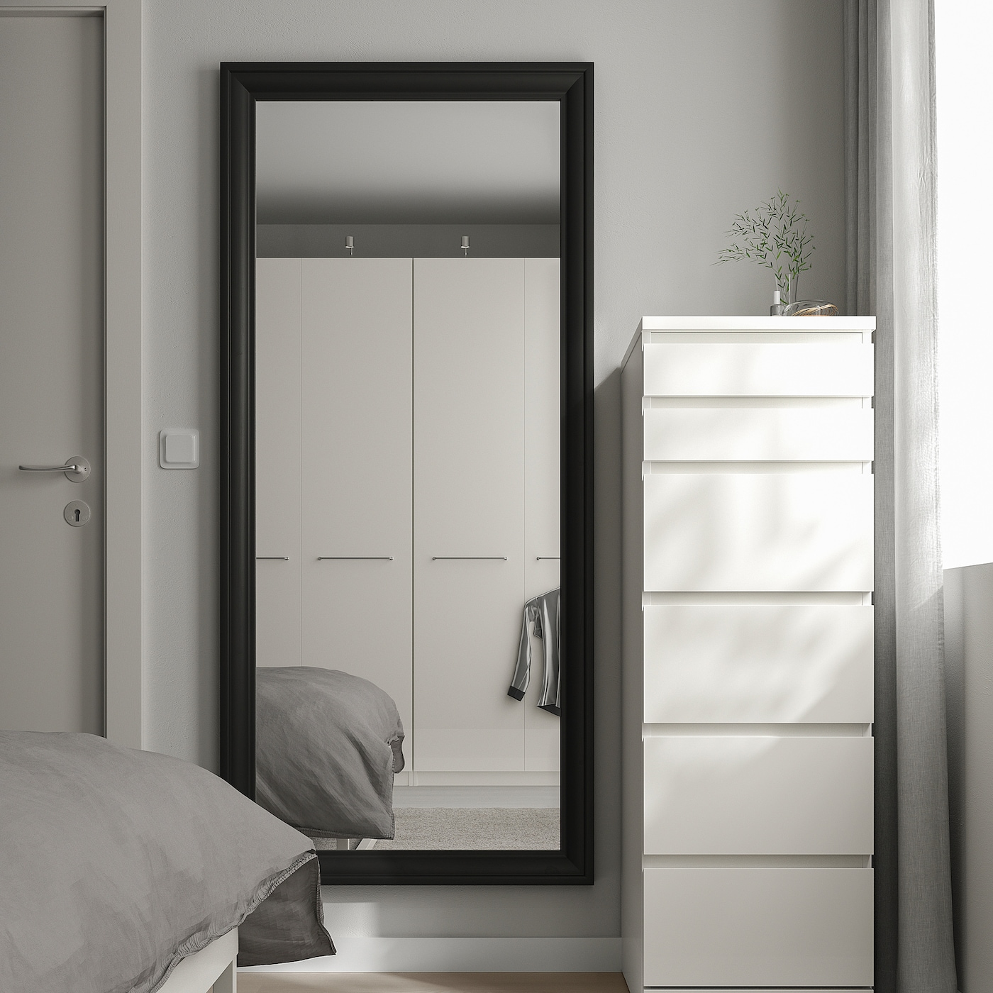 IKEA TOFTBYN lustro, czarny, 75x165 cm