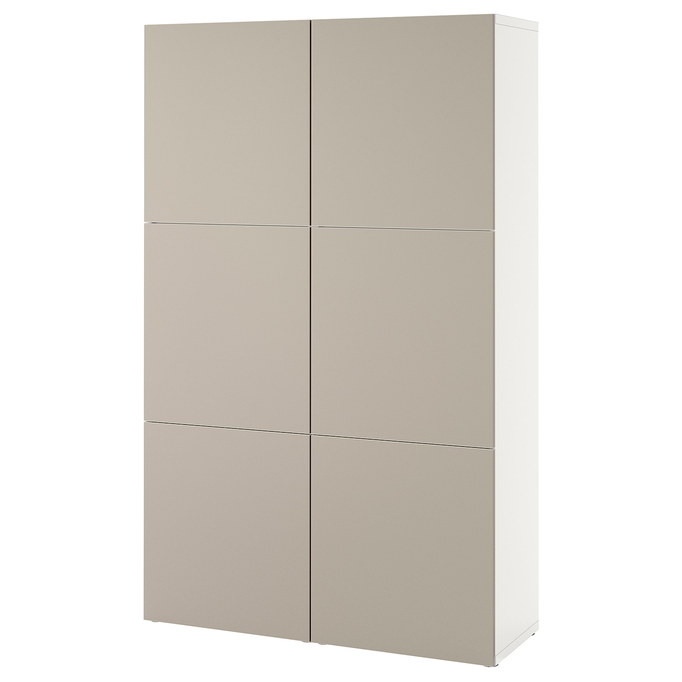 IKEA BESTÅ kombinacja z drzwiami, biały/Lappviken jasny szarobeżowy, 120x42x193 cm