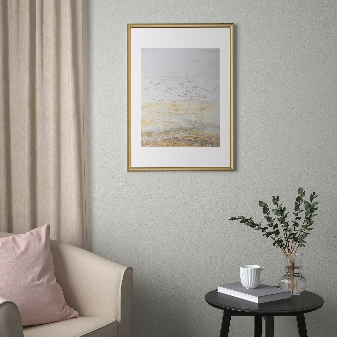 IKEA SILVERHÖJDEN ramka, złoty kolor, 50x70 cm