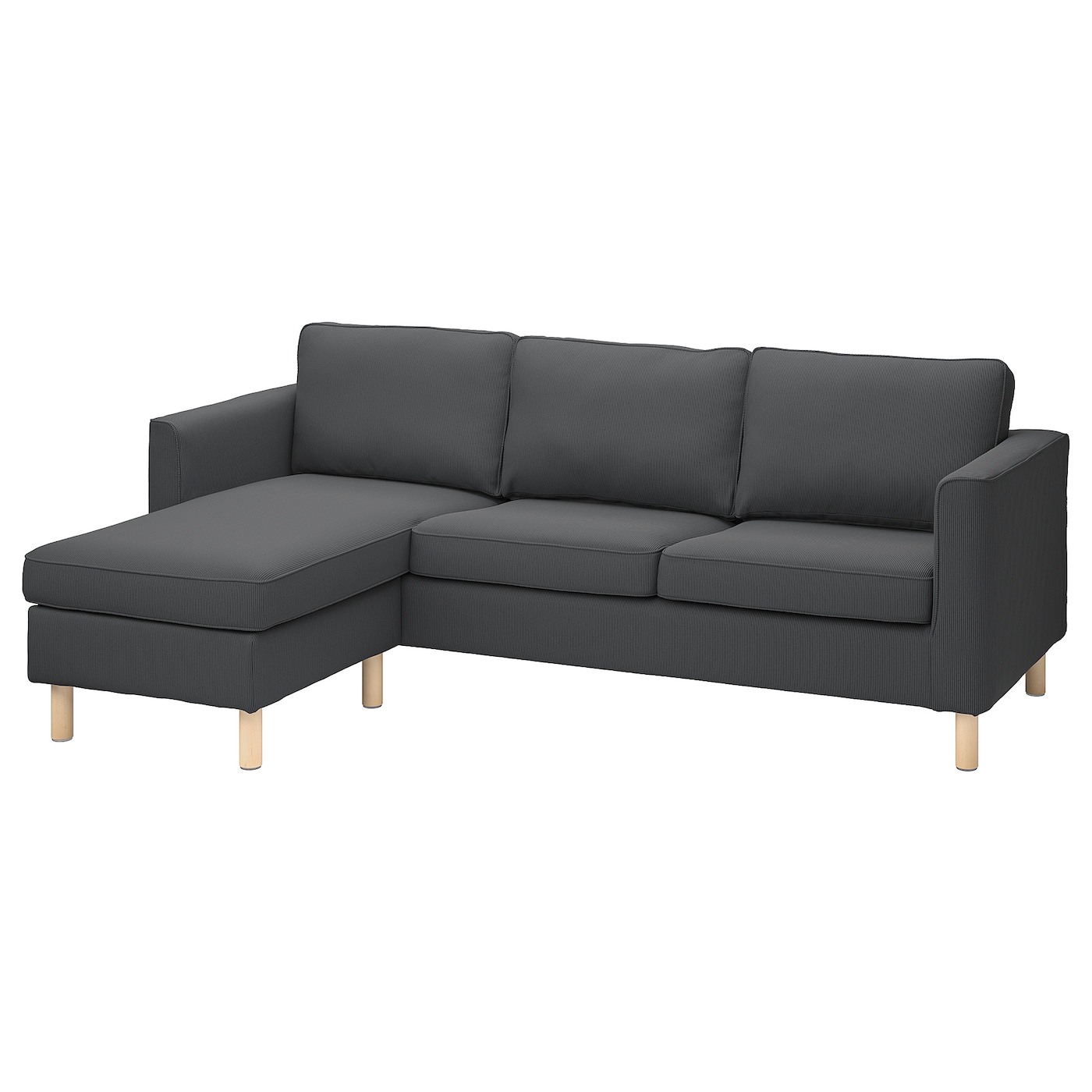 IKEA PÄRUP sofa 3-osobowa z szezlongiem, Kelinge antracyt, Szerokość: 235 cm