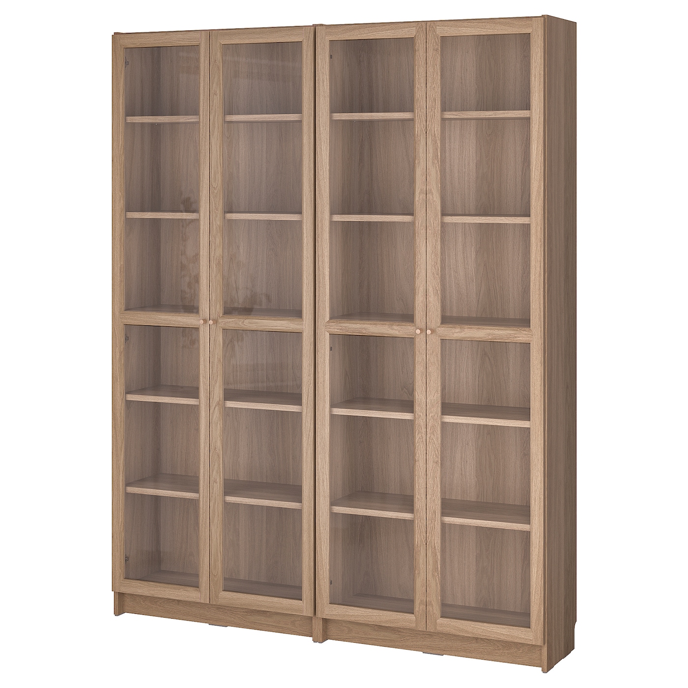 IKEA BILLY / OXBERG kombinacja regałowa szklane drzwi, imit. dębu, 160x202 cm