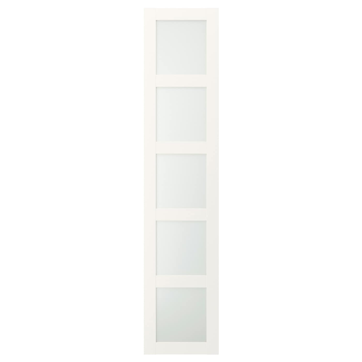 IKEA BERGSBO drzwi z zawiasami, szkło matowe/biały, 50x229 cm