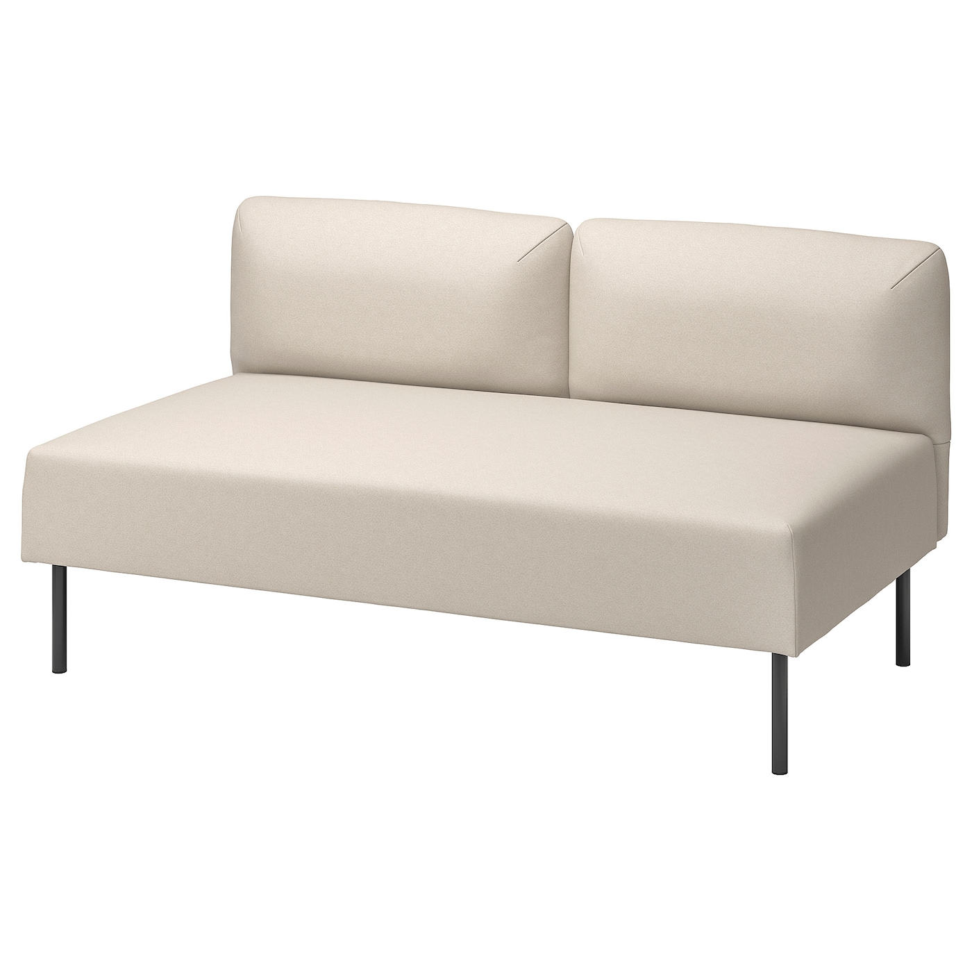 IKEA LILLEHEM moduł 2-osobowy, Vissle/beżowy metal, Głębokość: 76 cm