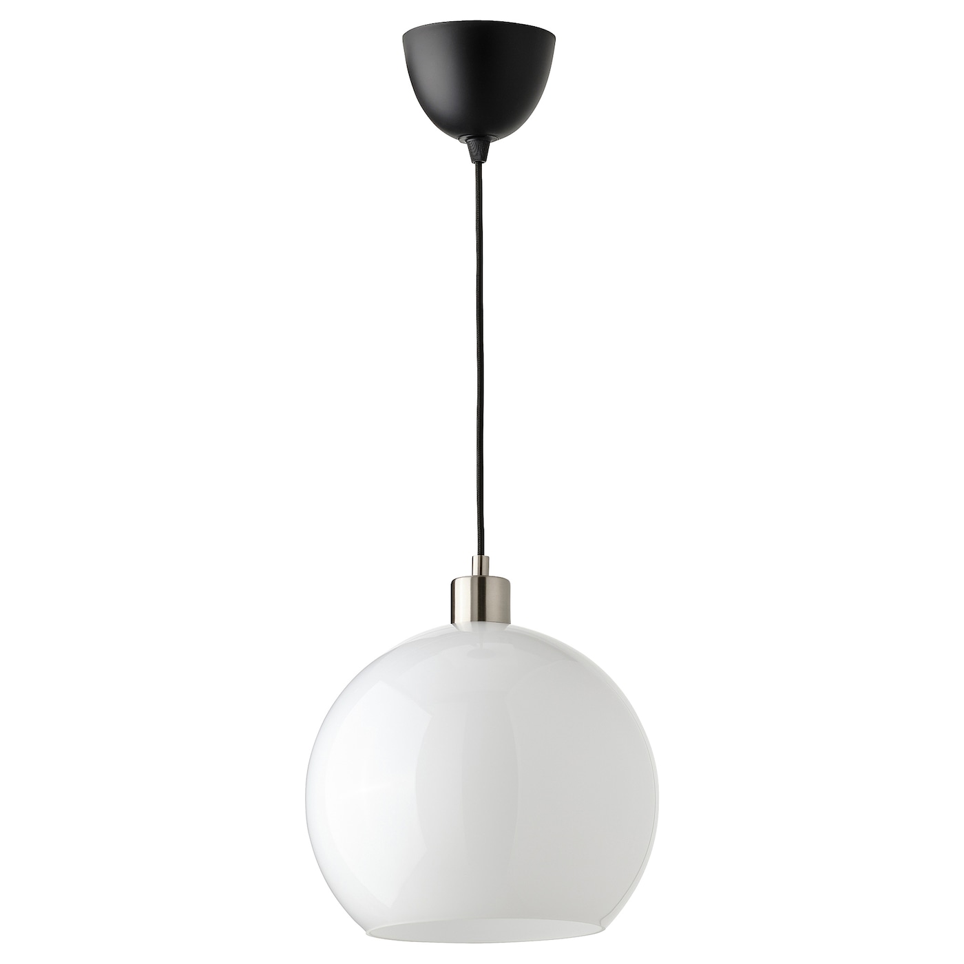 IKEA JÄRPLIDEN lampa wisząca, biały szkło/niklowano, 30 cm