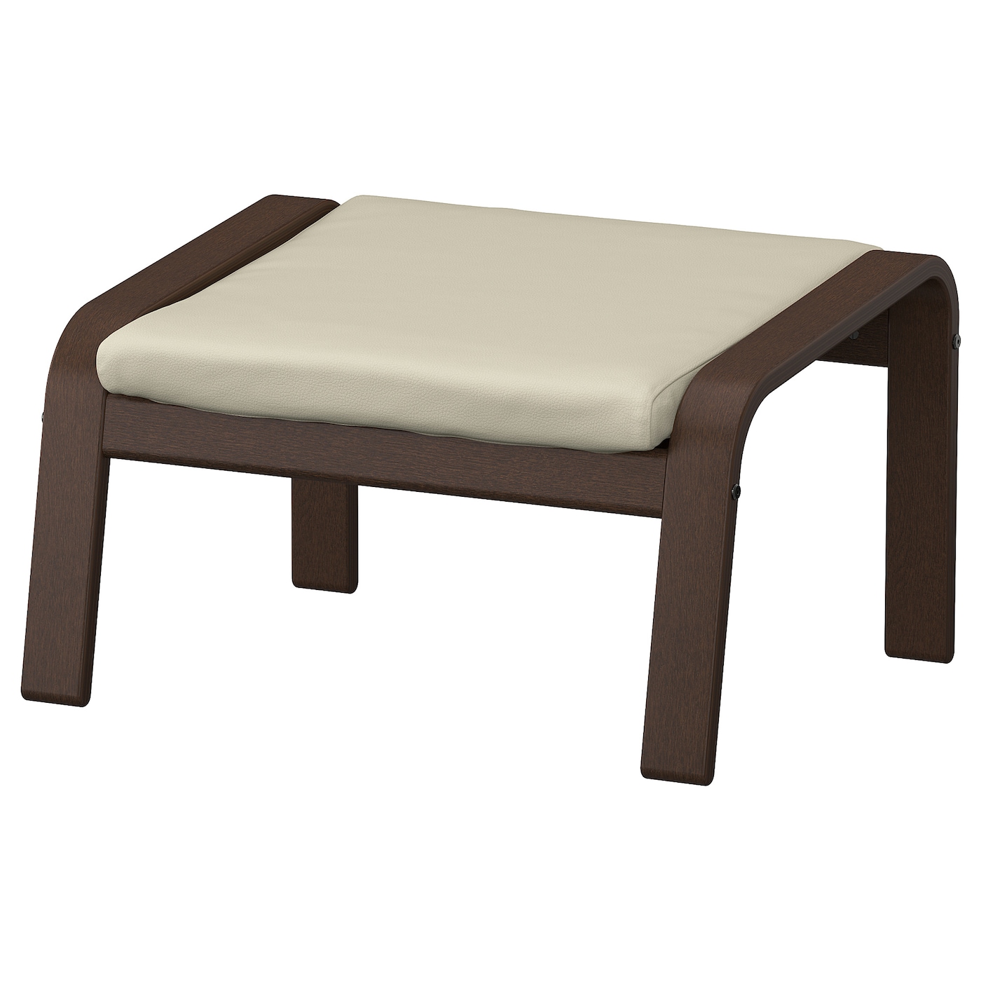 IKEA POÄNG podnóżek, brązowy/Glose złamana biel, Szerokość: 68 cm