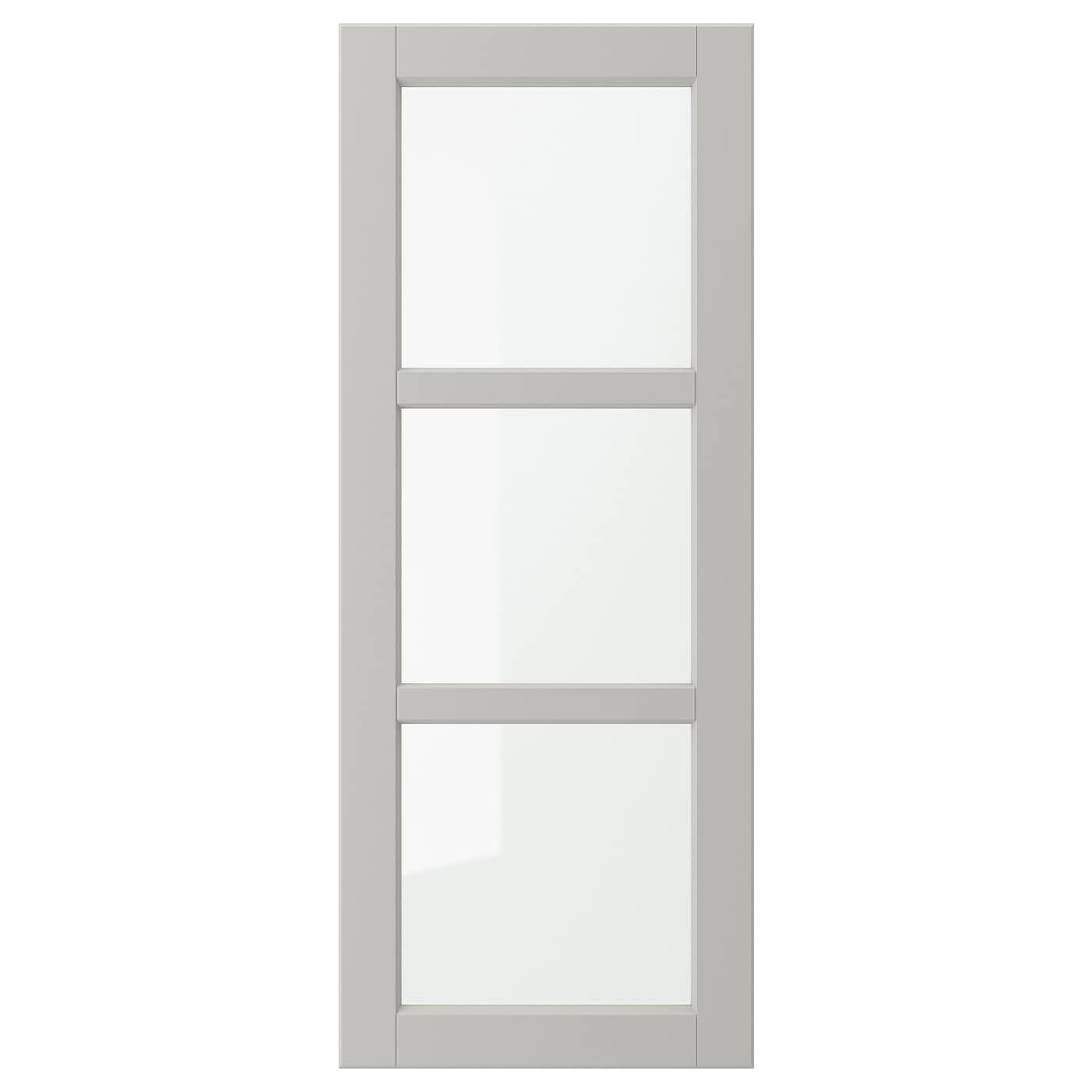 IKEA LERHYTTAN drzwi szklane, jasnoszary, 40x100 cm