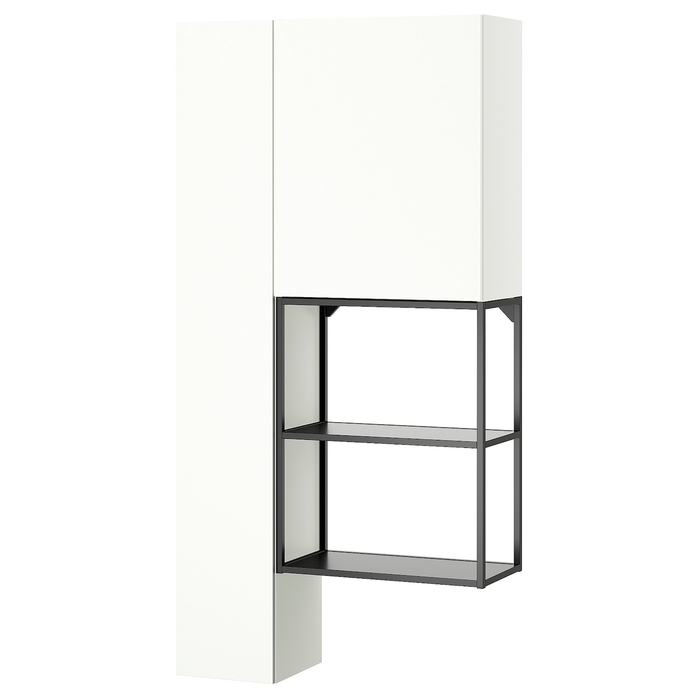 IKEA ENHET regał, antracyt/biały, 90x32x180 cm