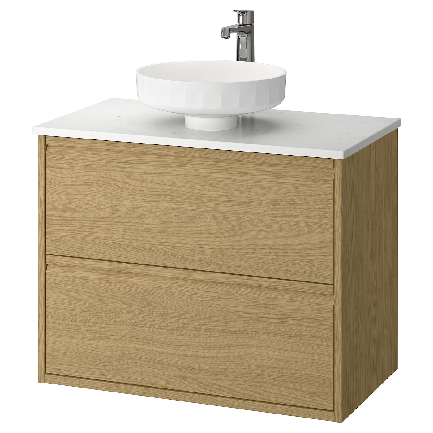 IKEA ÄNGSJÖN / LERSJÖN szaf umyw z szufladami/umyw/bateria, imit. dębu, 82x49x79 cm