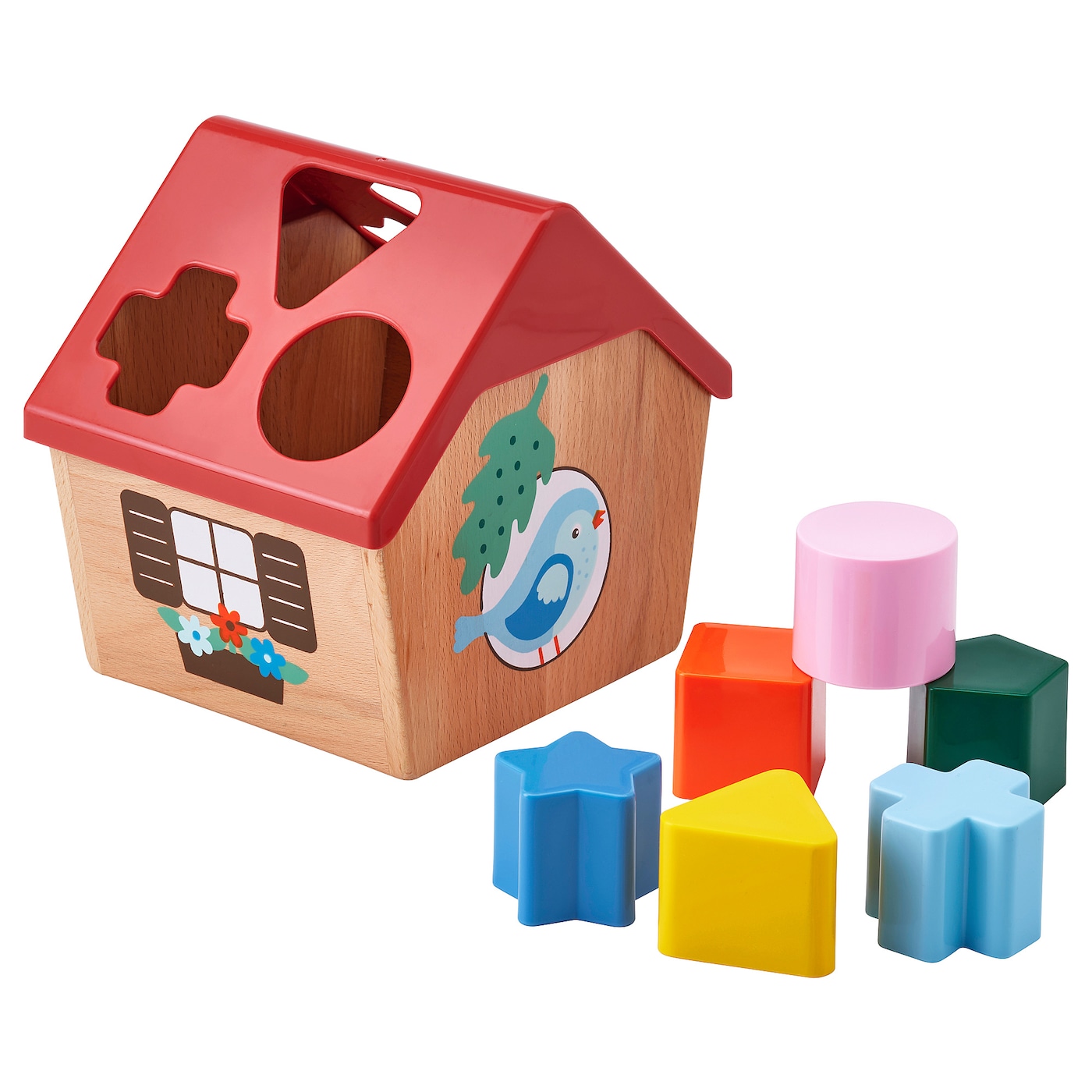 IKEA UPPSTÅ skrzyneczka - puzzle, wielobarwny, Wysokość: 16 cm