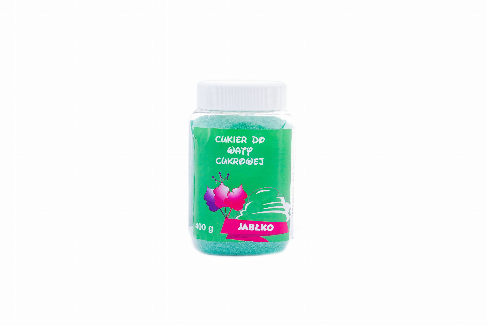 Kolorowy, smakowy cukier JABŁKO słoik 400 g