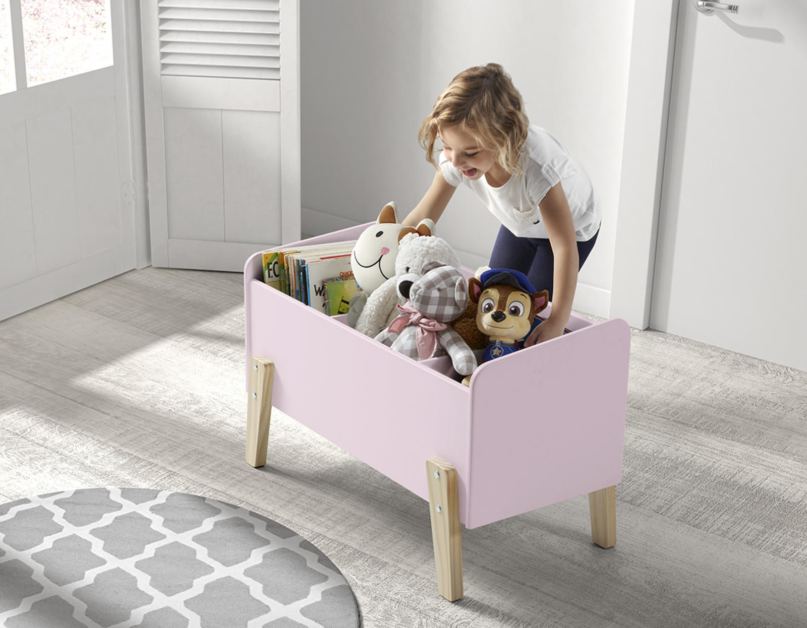 Dziecięce pudło, boks na zabawki różowy Kiddy