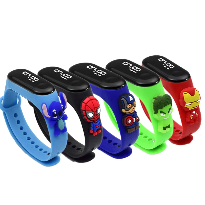 Cyfrowy zegarek dla dzieci Spiderman Iron Man 070