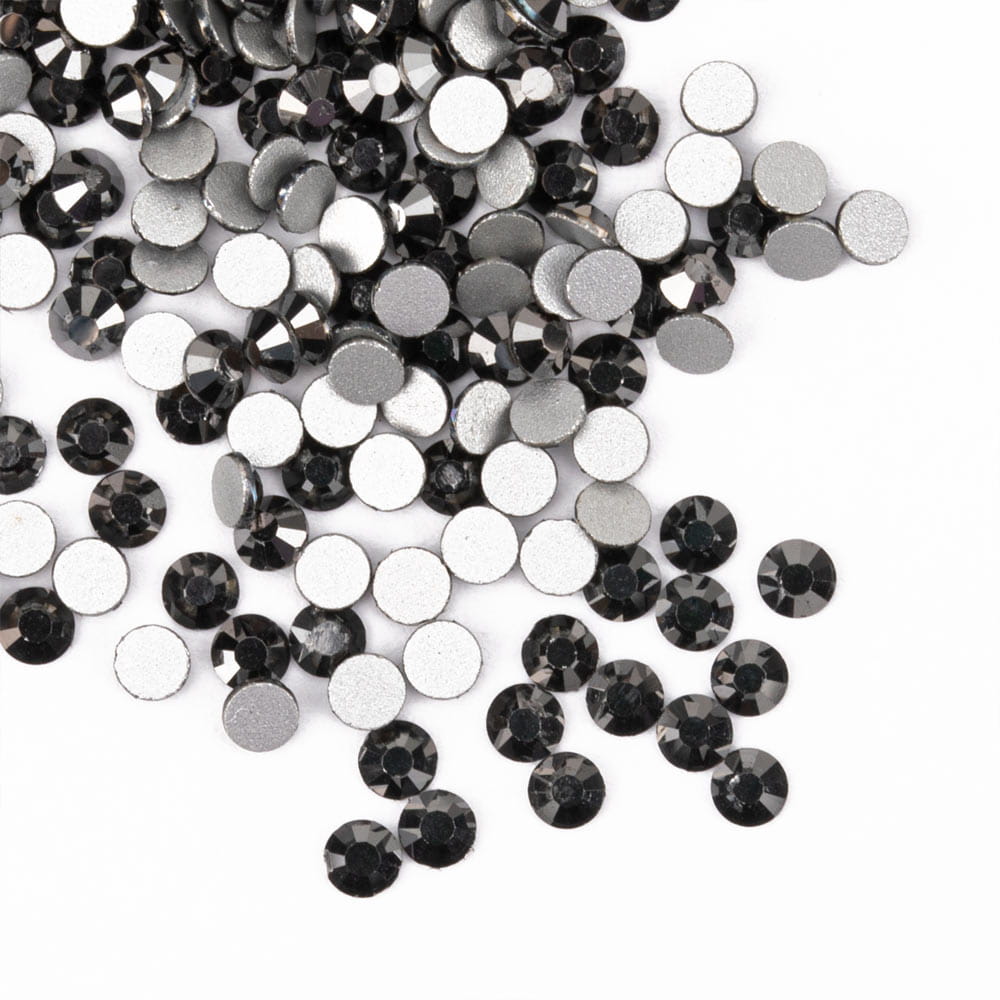 Cyrkonie do paznokci szklane SS10 Jet Hematite ok.50 szt