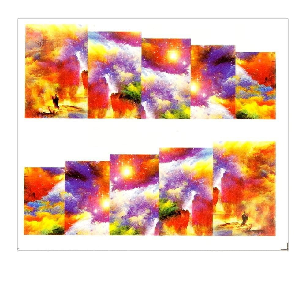 Naklejki wodne do paznokci arkusz 6,5 x 5,5 cm na 10 palców a Nr 172