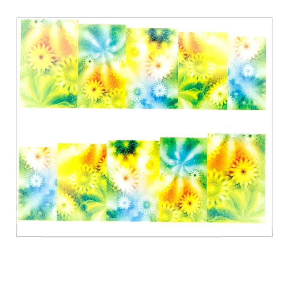 Naklejki wodne do paznokci arkusz 6,5 x 5,5 cm na 10 palców yb Nr 750