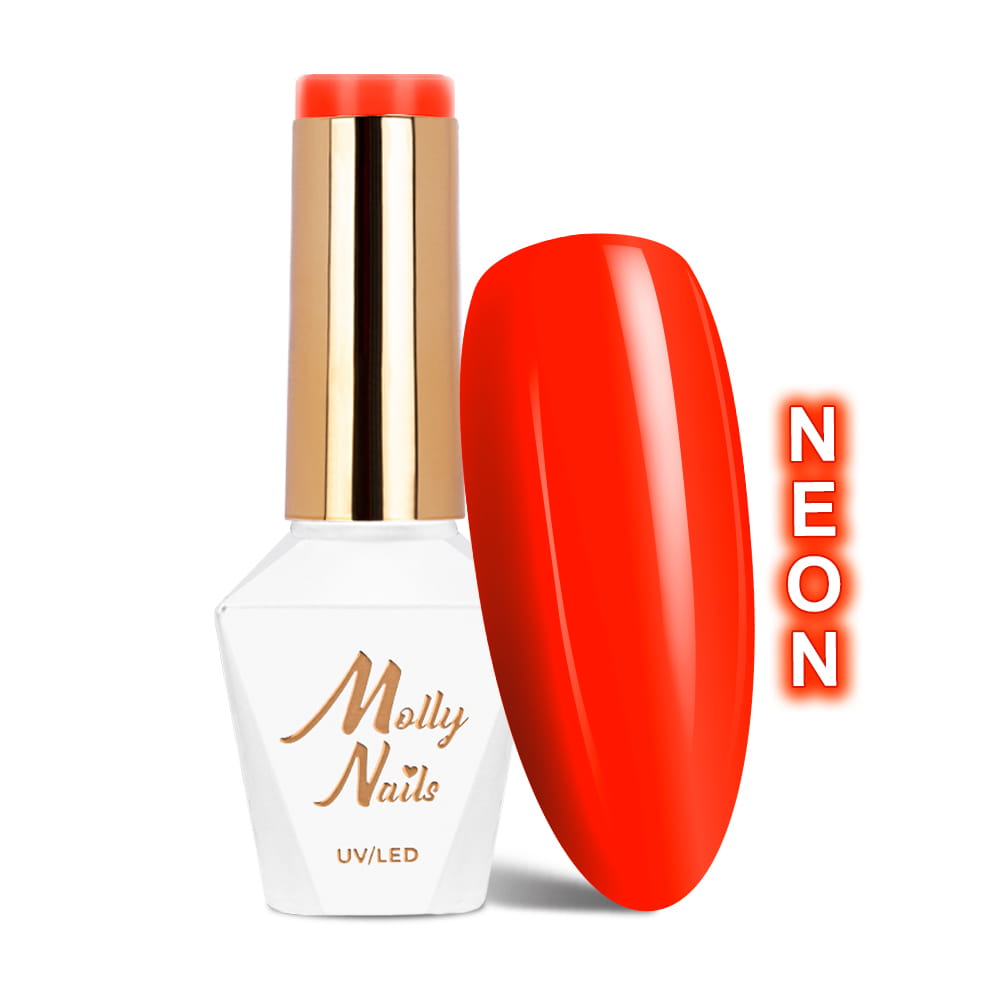 Lakier hybrydowy Molly Nails Neons Dark Orange HEMA/Di-HEMA Free 8g Nr 73