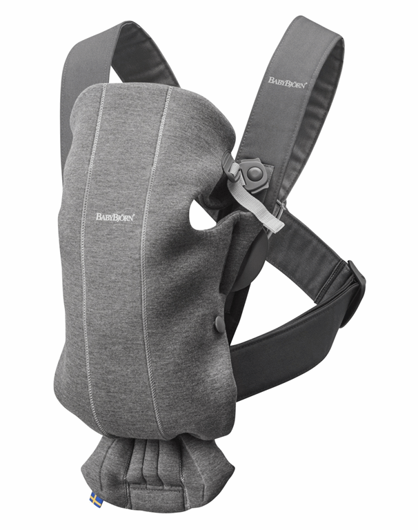Babybjorn, Mini 3D Cotton, Jersey - nosidło biodrowe-Jersey 3D Ciemny Szary