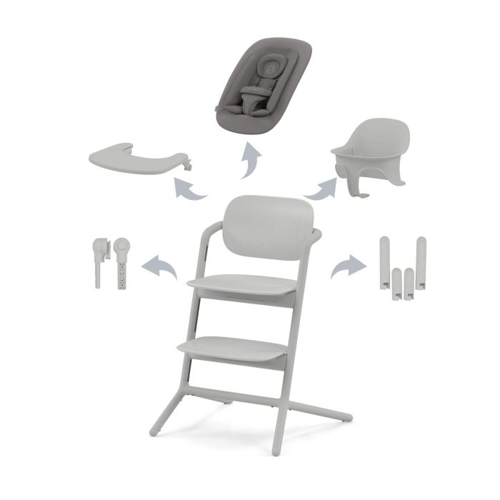 Cybex Lemo 4w1 - krzesełko z zestawem Baby Set, tacką i leżaczkiem-Suede Grey