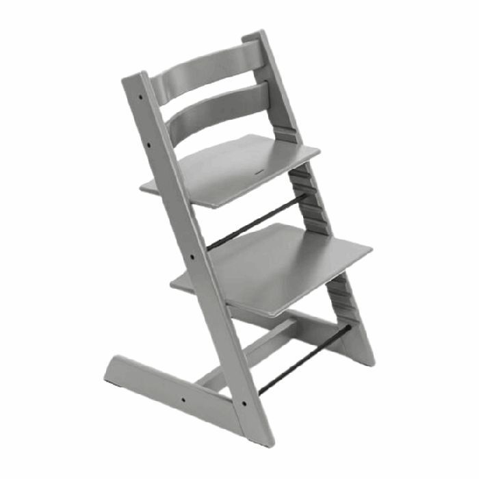 Stokke Tripp Trapp + Newborn Set - rosnące krzesełko do karmienia z zestawem dla noworodka-Storm Grey-Anthracite