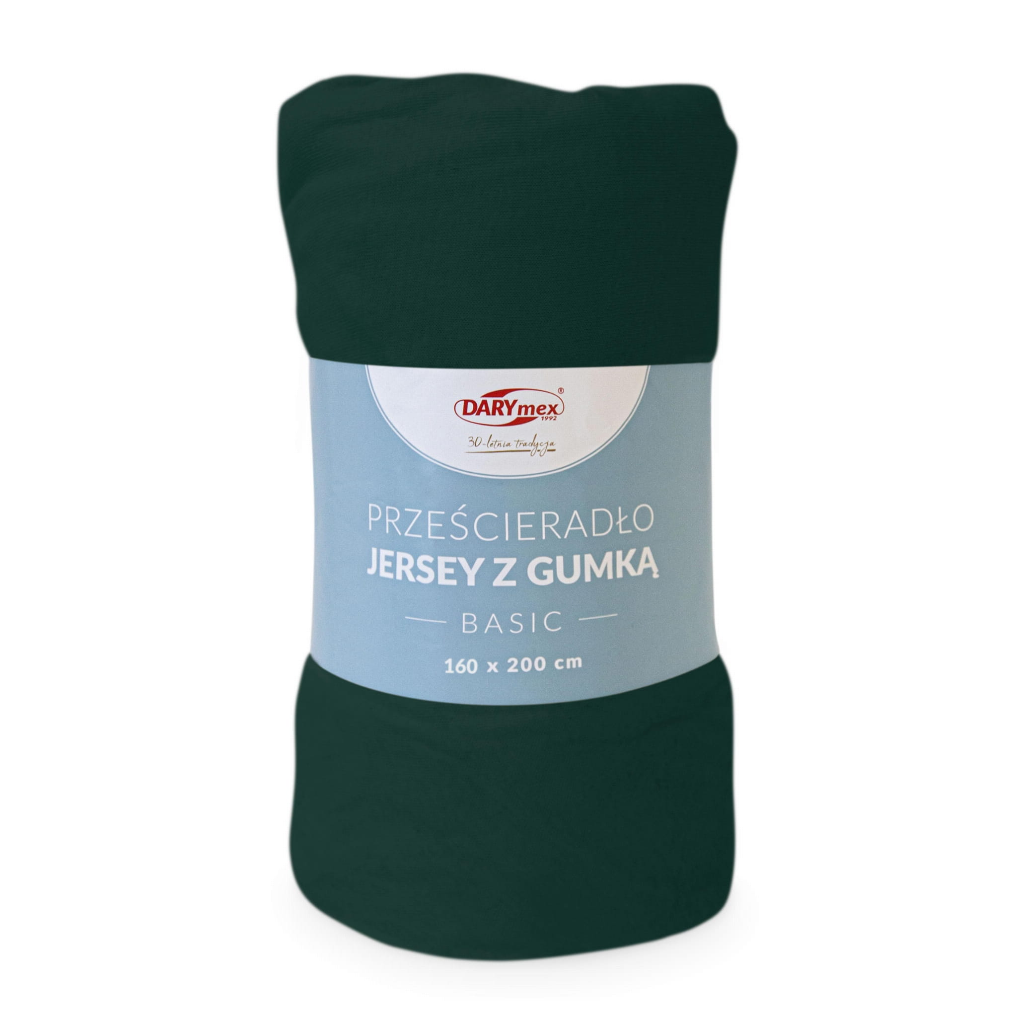 Prześcieradło z gumką jersey 160x200 BASIC zieleń