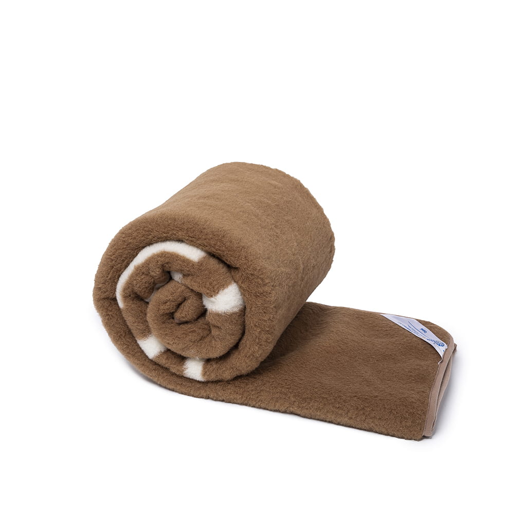 Koc wełniany camel brąz greka 160x200 (+-5cm)