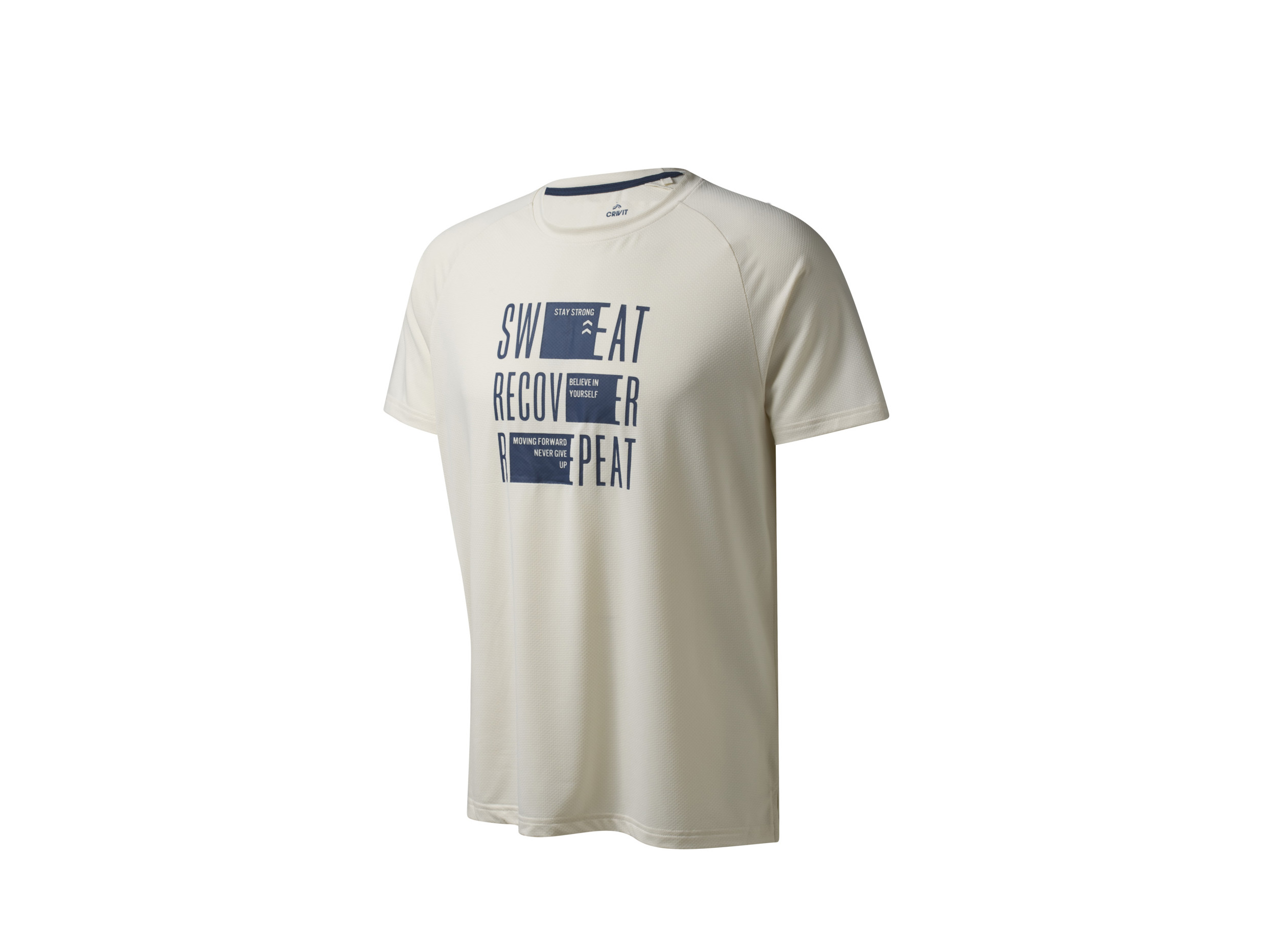 Crivit T-shirt funkcyjny męski z efektem pochłaniania zapachów Kremowy, XL 56/58