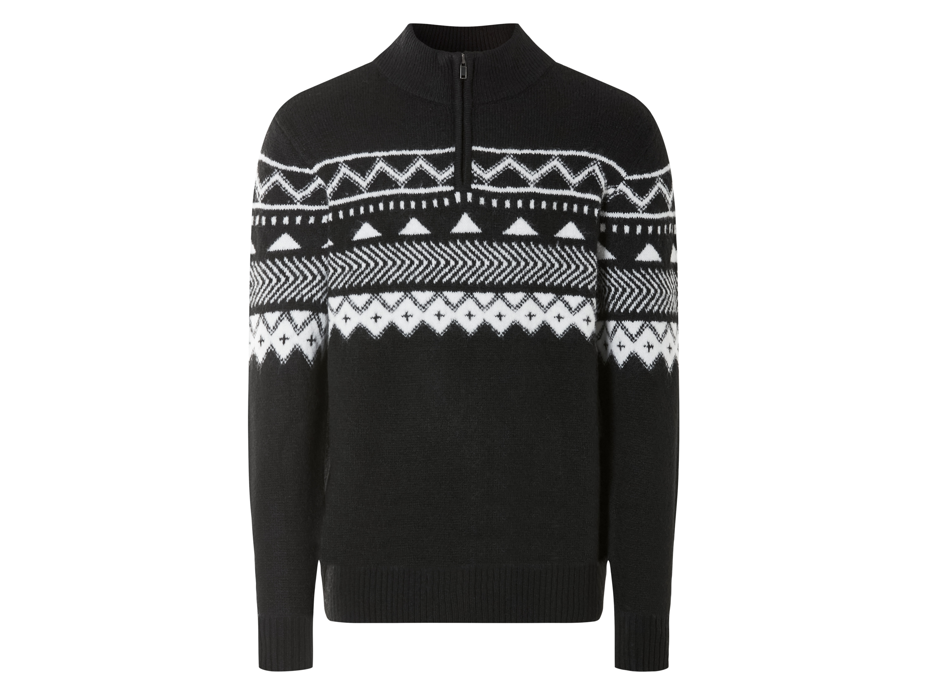 Livergy Sweter dzianinowy męski Czarny/ biały, S 44-46